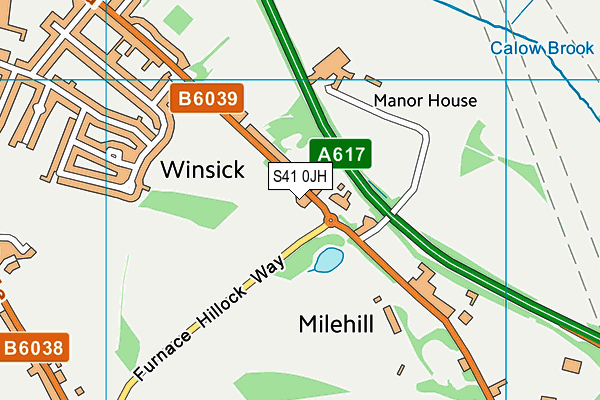 S41 0JH map - OS VectorMap District (Ordnance Survey) S41 0JH map - OS VectorMap District (Ordnance Survey)