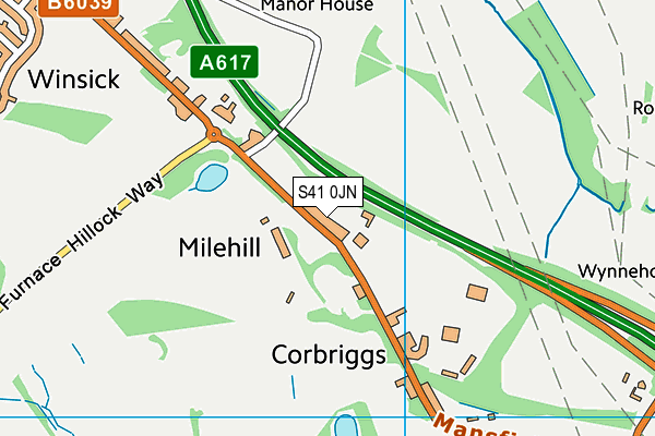 S41 0JN map - OS VectorMap District (Ordnance Survey) S41 0JN map - OS VectorMap District (Ordnance Survey)