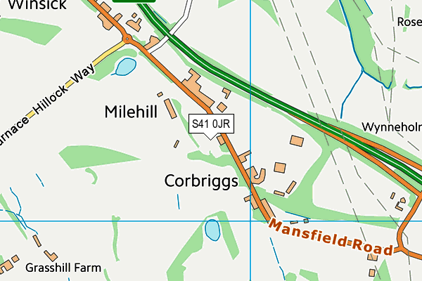 S41 0JR map - OS VectorMap District (Ordnance Survey) S41 0JR map - OS VectorMap District (Ordnance Survey)