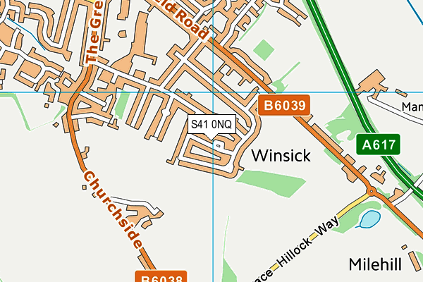 S41 0NQ map - OS VectorMap District (Ordnance Survey)
