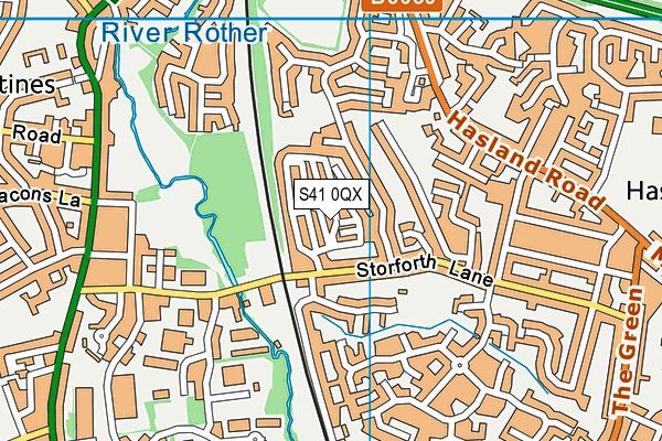 S41 0QX map - OS VectorMap District (Ordnance Survey) S41 0QX map - OS VectorMap District (Ordnance Survey)