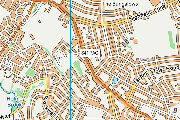 S41 7AQ map - OS VectorMap District (Ordnance Survey) S41 7AQ map - OS VectorMap District (Ordnance Survey)
