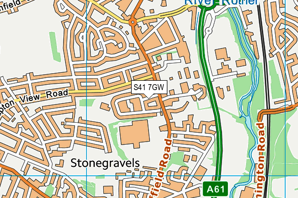 S41 7GW map - OS VectorMap District (Ordnance Survey) S41 7GW map - OS VectorMap District (Ordnance Survey)