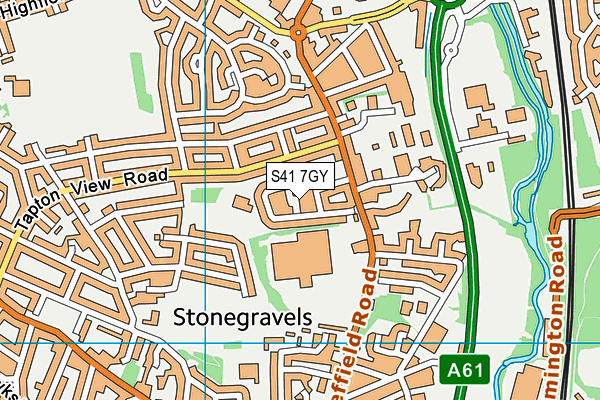 S41 7GY map - OS VectorMap District (Ordnance Survey) S41 7GY map - OS VectorMap District (Ordnance Survey)