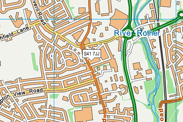 S41 7JJ map - OS VectorMap District (Ordnance Survey)