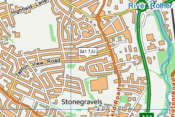 S41 7JU map - OS VectorMap District (Ordnance Survey) S41 7JU map - OS VectorMap District (Ordnance Survey)