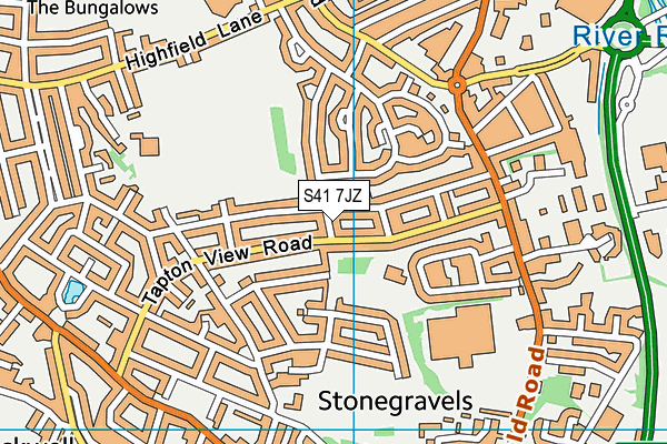 S41 7JZ map - OS VectorMap District (Ordnance Survey) S41 7JZ map - OS VectorMap District (Ordnance Survey)