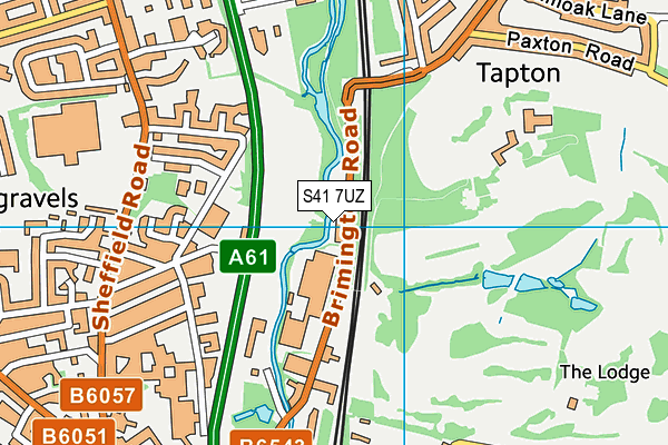 S41 7UZ map - OS VectorMap District (Ordnance Survey)