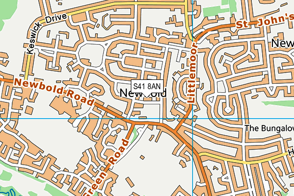 S41 8AN map - OS VectorMap District (Ordnance Survey) S41 8AN map - OS VectorMap District (Ordnance Survey)