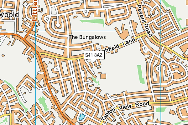 S41 8AZ map - OS VectorMap District (Ordnance Survey) S41 8AZ map - OS VectorMap District (Ordnance Survey)