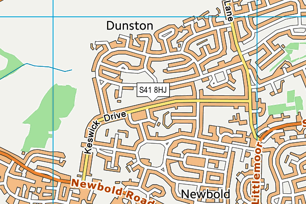 S41 8HJ map - OS VectorMap District (Ordnance Survey) S41 8HJ map - OS VectorMap District (Ordnance Survey)