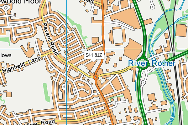 S41 8JZ map - OS VectorMap District (Ordnance Survey)