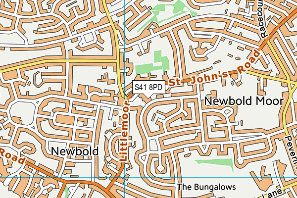 S41 8PD map - OS VectorMap District (Ordnance Survey) S41 8PD map - OS VectorMap District (Ordnance Survey)