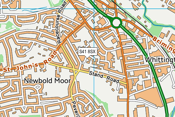 S41 8SX map - OS VectorMap District (Ordnance Survey)