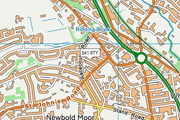 S41 8TY map - OS VectorMap District (Ordnance Survey)