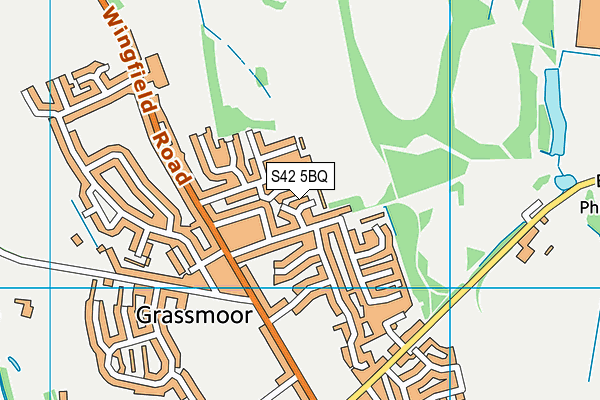 S42 5BQ map - OS VectorMap District (Ordnance Survey)