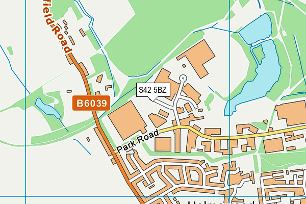 S42 5BZ map - OS VectorMap District (Ordnance Survey) S42 5BZ map - OS VectorMap District (Ordnance Survey)