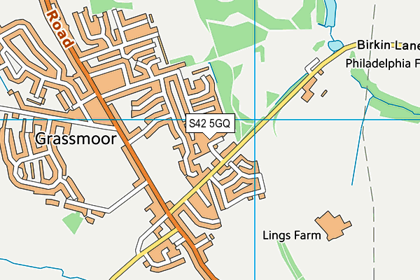 S42 5GQ map - OS VectorMap District (Ordnance Survey) S42 5GQ map - OS VectorMap District (Ordnance Survey)