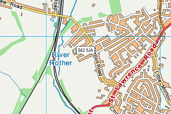 S42 5JA map - OS VectorMap District (Ordnance Survey) S42 5JA map - OS VectorMap District (Ordnance Survey)