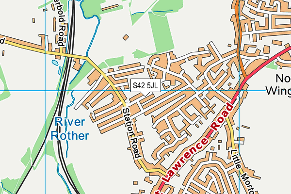 S42 5JL map - OS VectorMap District (Ordnance Survey) S42 5JL map - OS VectorMap District (Ordnance Survey)