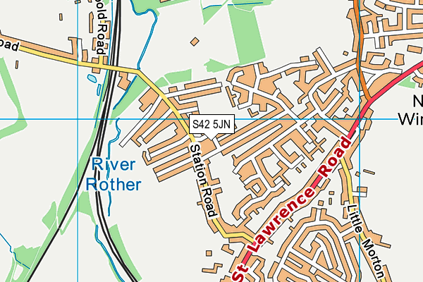 S42 5JN map - OS VectorMap District (Ordnance Survey) S42 5JN map - OS VectorMap District (Ordnance Survey)