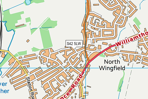 S42 5LW map - OS VectorMap District (Ordnance Survey) S42 5LW map - OS VectorMap District (Ordnance Survey)