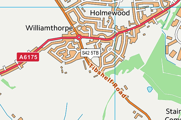 S42 5TB map - OS VectorMap District (Ordnance Survey)