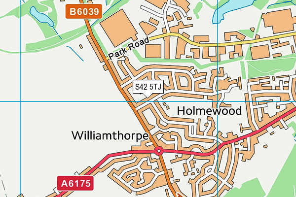 S42 5TJ map - OS VectorMap District (Ordnance Survey)