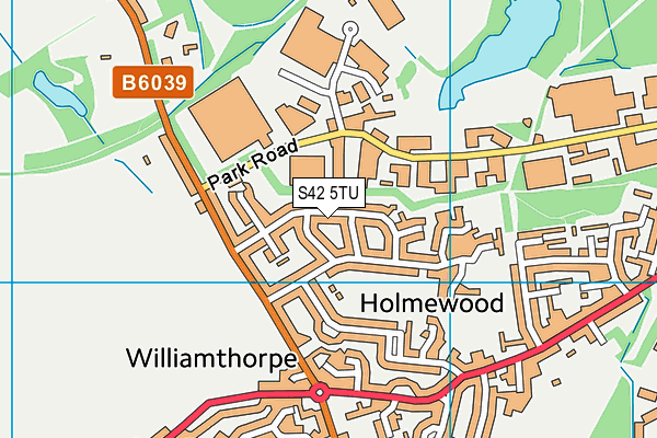 S42 5TU map - OS VectorMap District (Ordnance Survey)