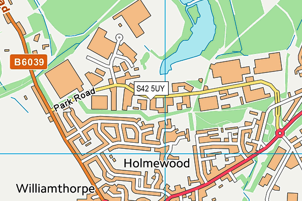 S42 5UY map - OS VectorMap District (Ordnance Survey)