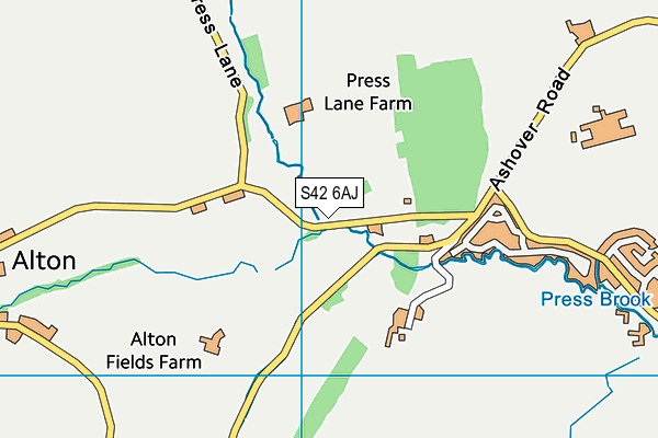 S42 6AJ map - OS VectorMap District (Ordnance Survey)