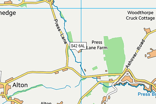S42 6AL map - OS VectorMap District (Ordnance Survey) S42 6AL map - OS VectorMap District (Ordnance Survey)