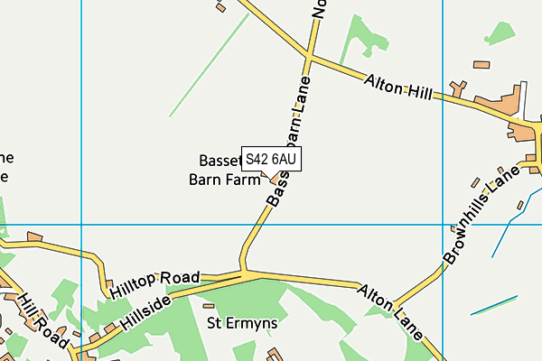 S42 6AU map - OS VectorMap District (Ordnance Survey)