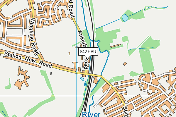 S42 6BU map - OS VectorMap District (Ordnance Survey) S42 6BU map - OS VectorMap District (Ordnance Survey)