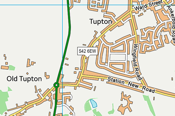S42 6EW map - OS VectorMap District (Ordnance Survey)