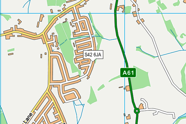 S42 6JA map - OS VectorMap District (Ordnance Survey) S42 6JA map - OS VectorMap District (Ordnance Survey)