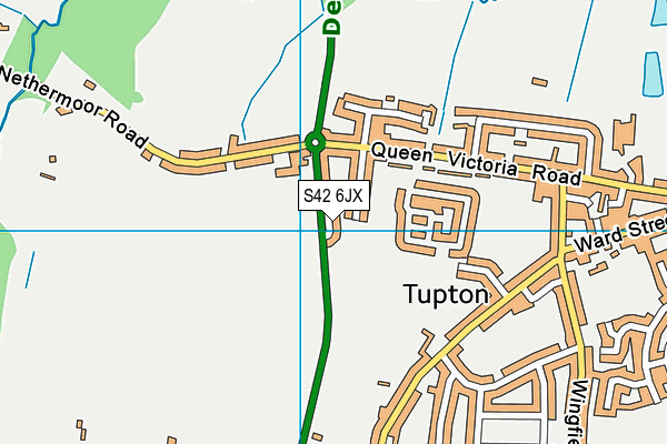 S42 6JX map - OS VectorMap District (Ordnance Survey)