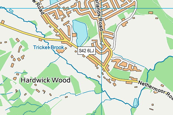 S42 6LJ map - OS VectorMap District (Ordnance Survey)