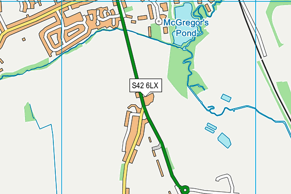 S42 6LX map - OS VectorMap District (Ordnance Survey)