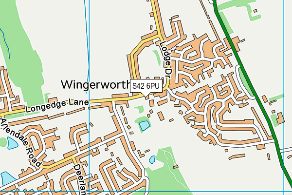 S42 6PU map - OS VectorMap District (Ordnance Survey)