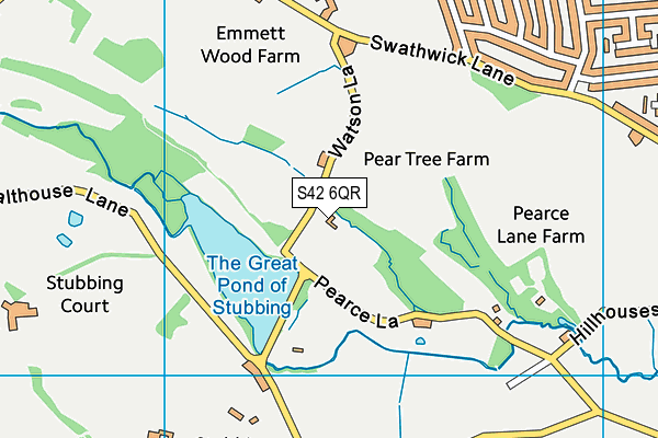 S42 6QR map - OS VectorMap District (Ordnance Survey)