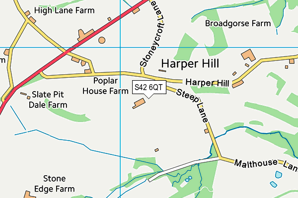 S42 6QT map - OS VectorMap District (Ordnance Survey) S42 6QT map - OS VectorMap District (Ordnance Survey)