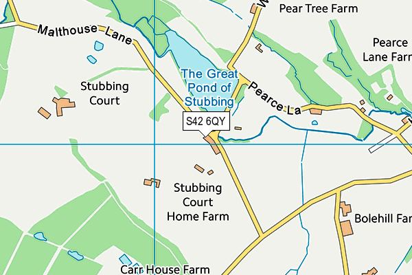 S42 6QY map - OS VectorMap District (Ordnance Survey)