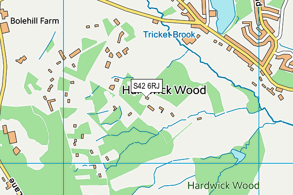 S42 6RJ map - OS VectorMap District (Ordnance Survey)