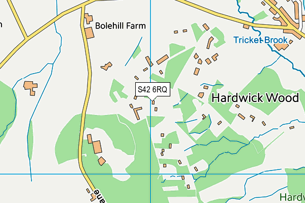 S42 6RQ map - OS VectorMap District (Ordnance Survey)