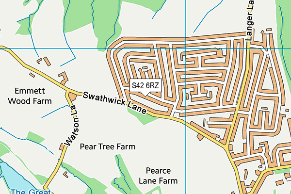 S42 6RZ map - OS VectorMap District (Ordnance Survey) S42 6RZ map - OS VectorMap District (Ordnance Survey)