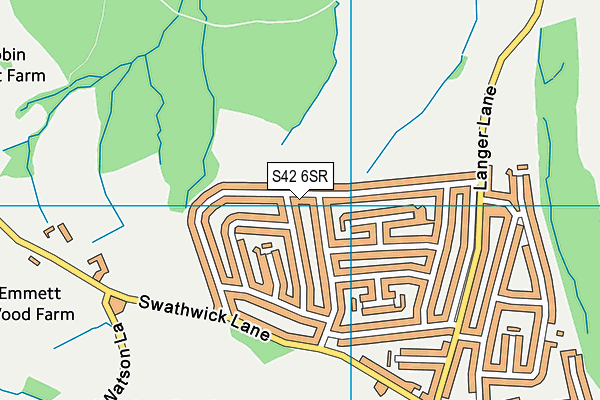 S42 6SR map - OS VectorMap District (Ordnance Survey) S42 6SR map - OS VectorMap District (Ordnance Survey)