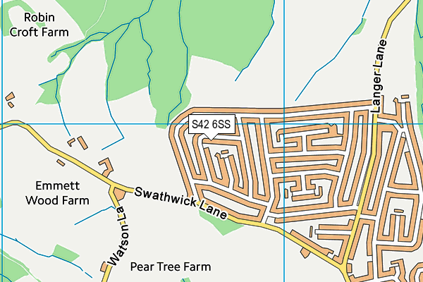 S42 6SS map - OS VectorMap District (Ordnance Survey)
