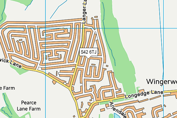 S42 6TJ map - OS VectorMap District (Ordnance Survey)