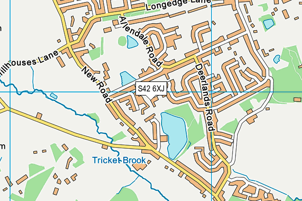 S42 6XJ map - OS VectorMap District (Ordnance Survey)